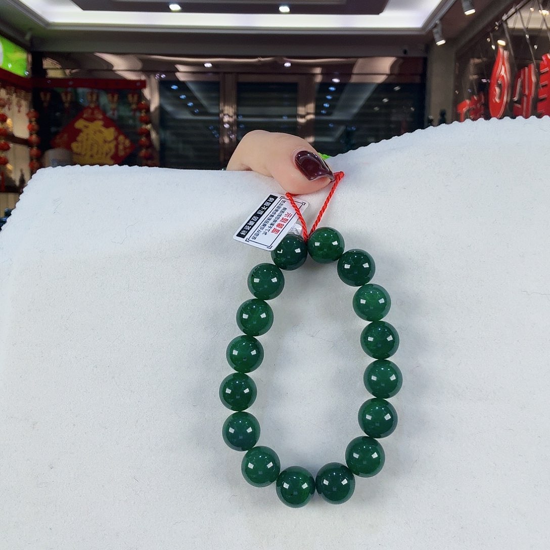 和田玉（碧玉）手链未镶嵌空**号