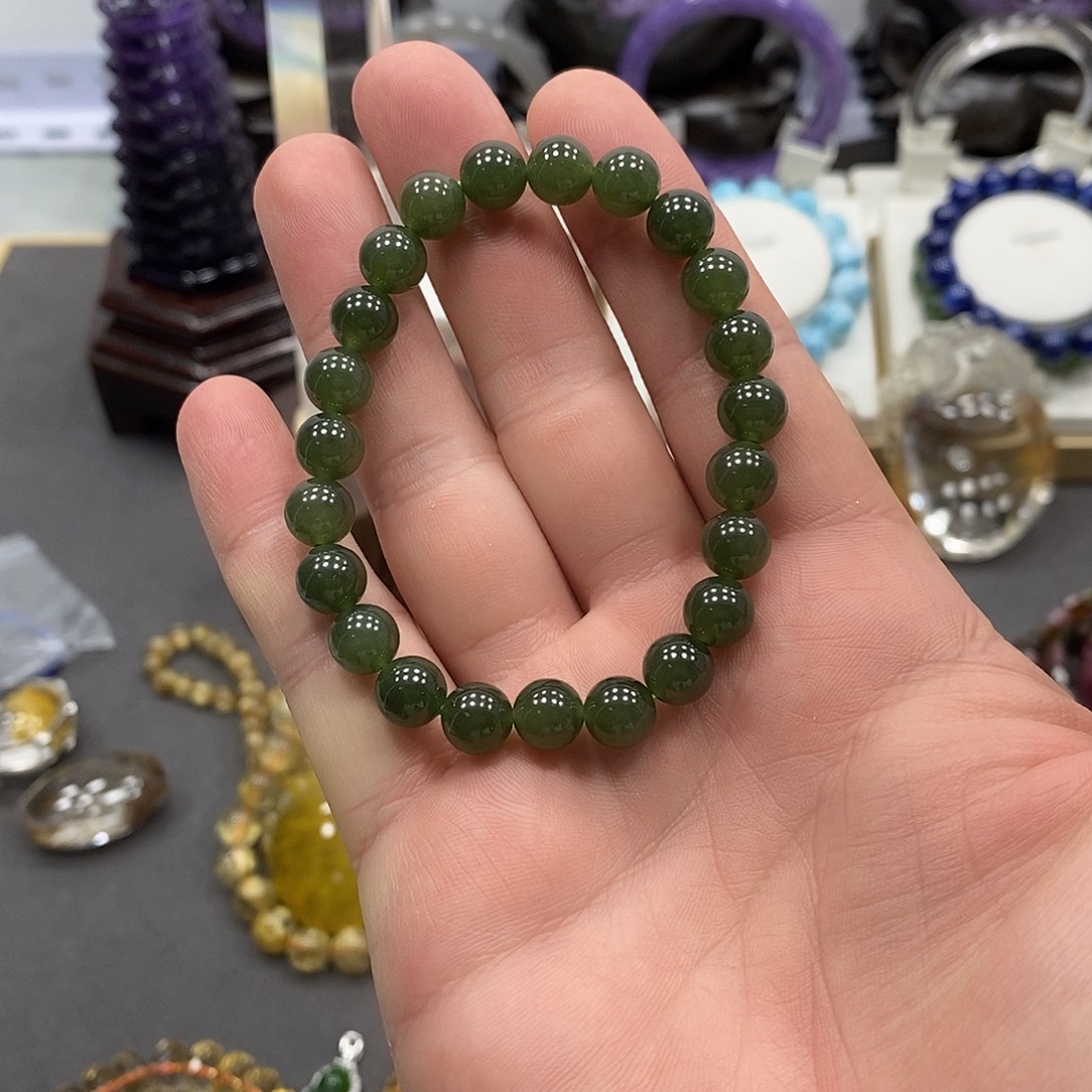 手链未镶嵌和田玉（碧玉）