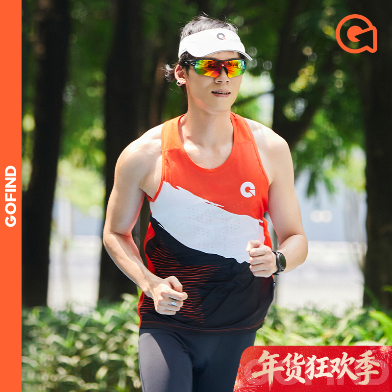GOFIND男女款休闲专业透气速干无袖背心健身果凡跑步专业运动装备