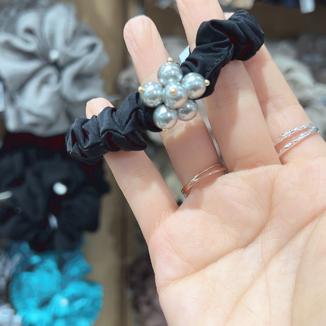 非金属爆米花黑色发圈