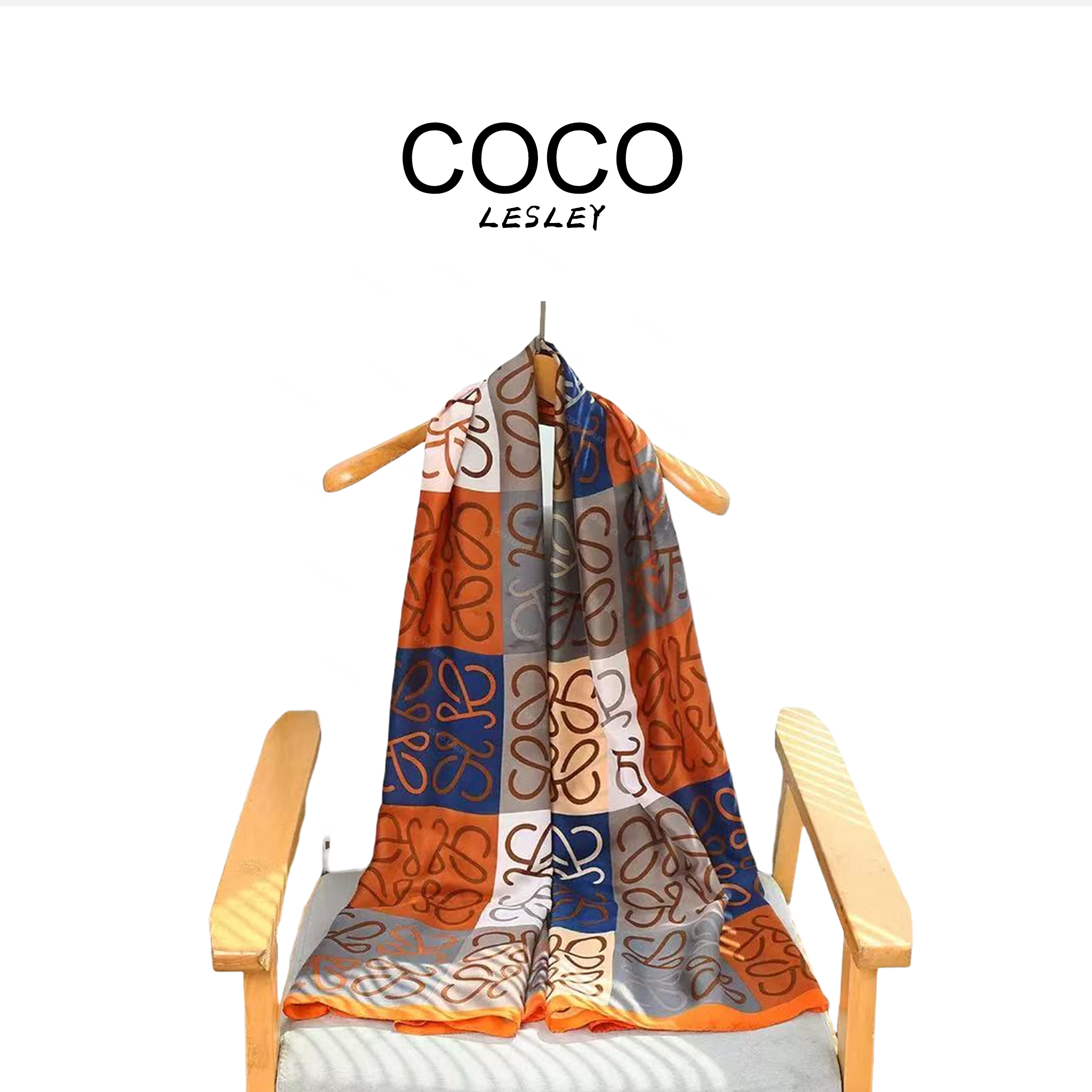 夏季薄款格子蝶形线丝巾180*90