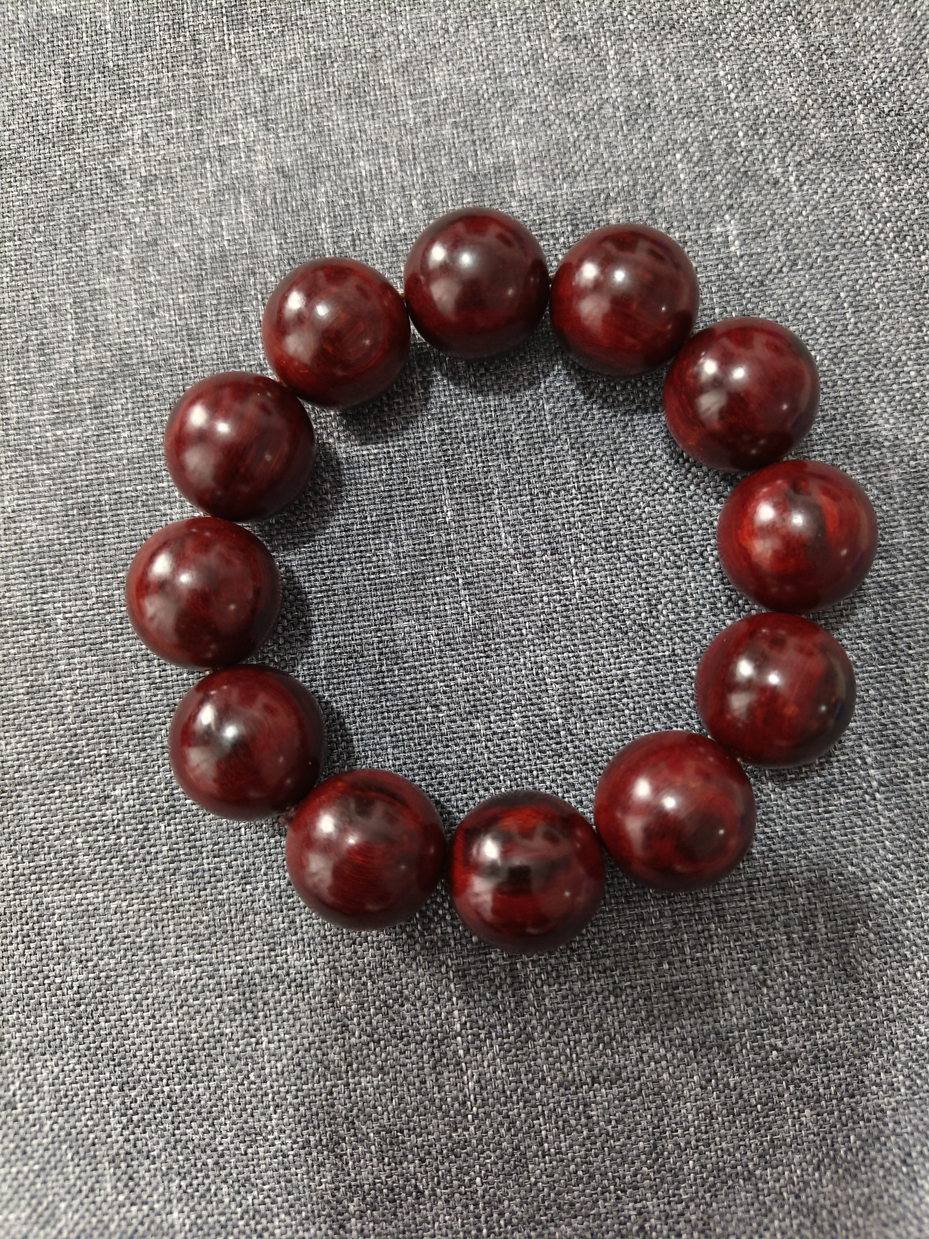 紫檀木质首串2.2*12颗 精抛