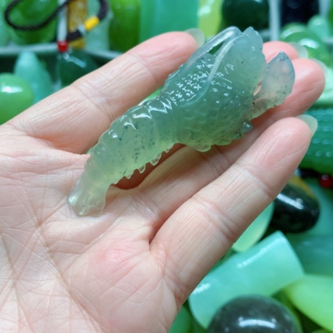 未镶嵌蛇纹石玉手把件