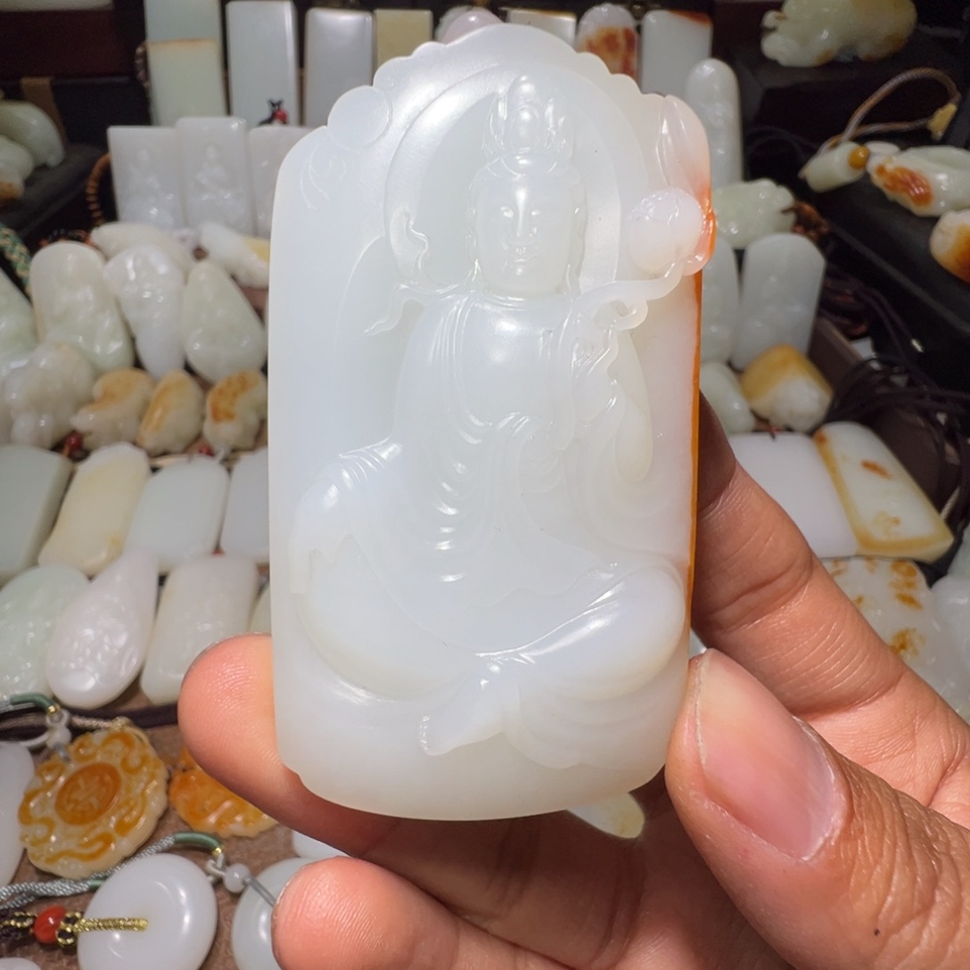 和田玉吊坠(不含链)未镶嵌包****车