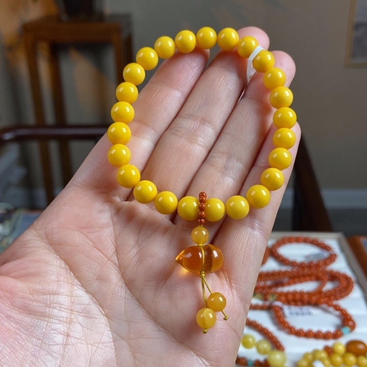 琥珀手链未镶嵌蜜蜡手串7+