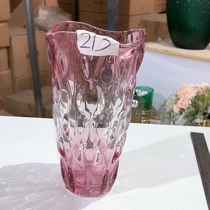 玻璃213高24口12水晶玻璃花瓶嘎嘎好看