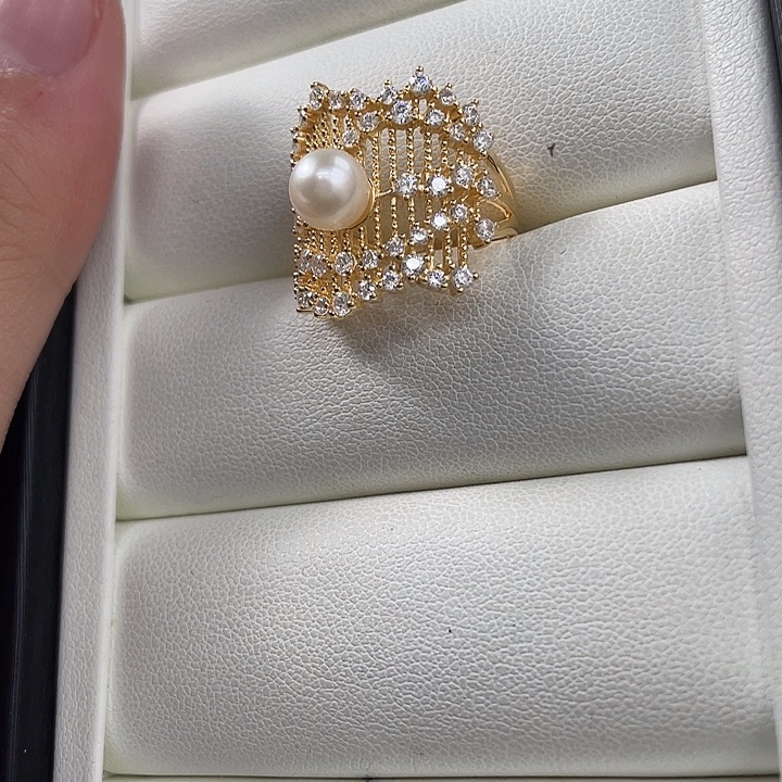 海水珍珠戒指银S925镶嵌