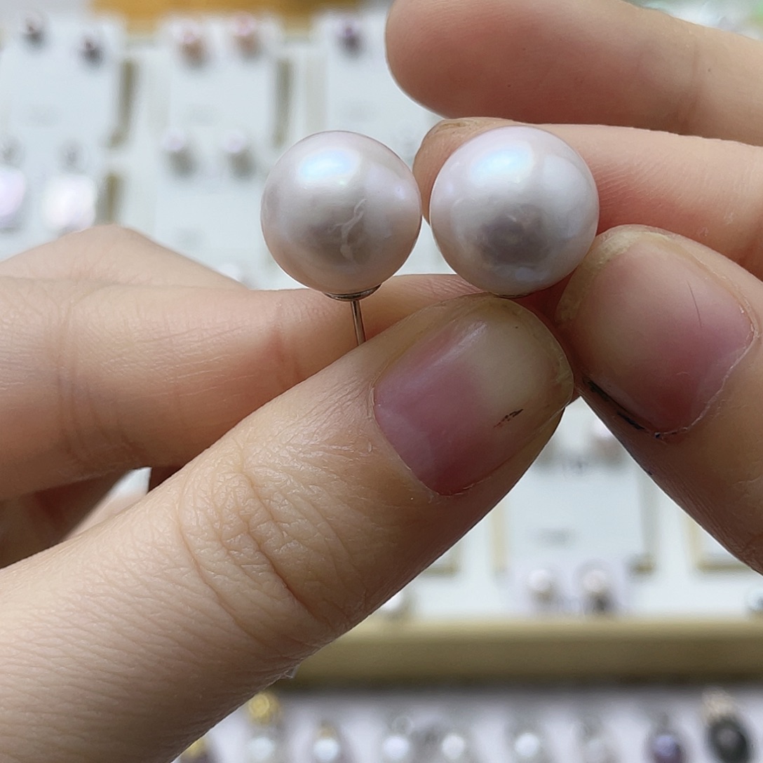 静***伊淡水珍珠耳饰银S925镶嵌