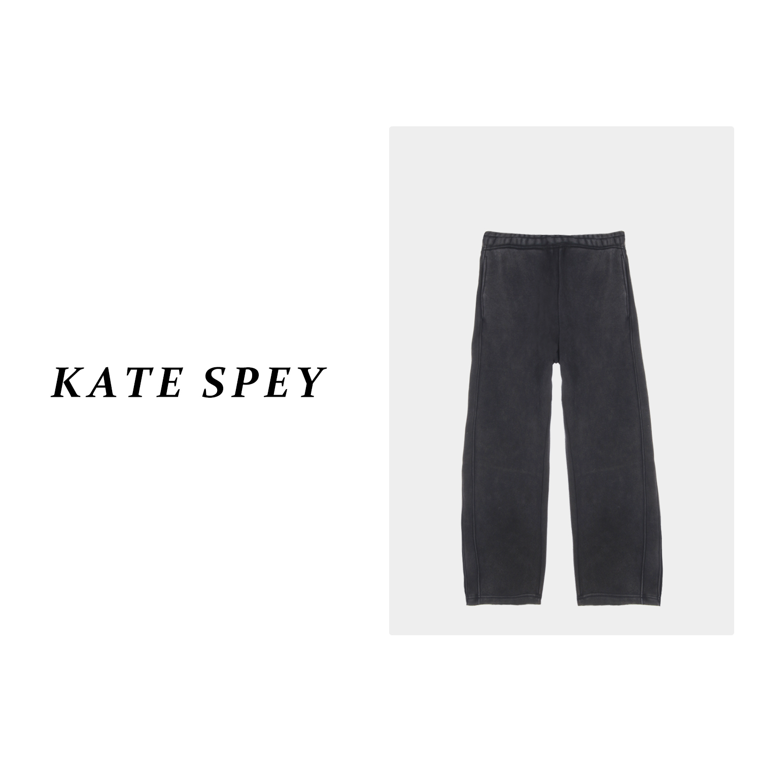 凯特丝蓓596#加绒加厚！高腰显瘦宽松休闲裤黑色弯刀裤女