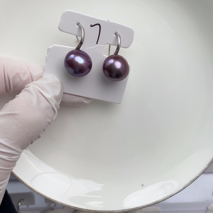 淡水珍珠耳饰银S925镶嵌