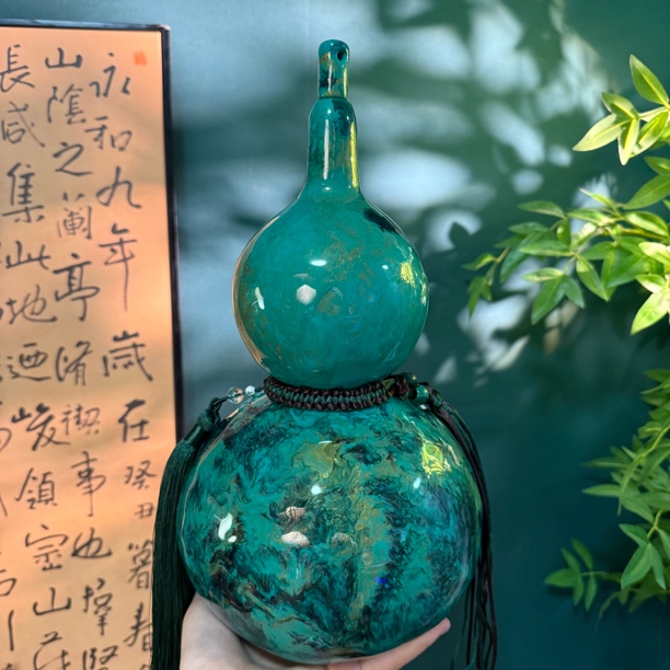 [只此青绿~]2000毫升烤瓷工艺精品奶嘴硅胶热水酒葫芦