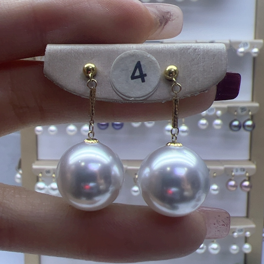 淡水珍珠耳饰18K金镶嵌