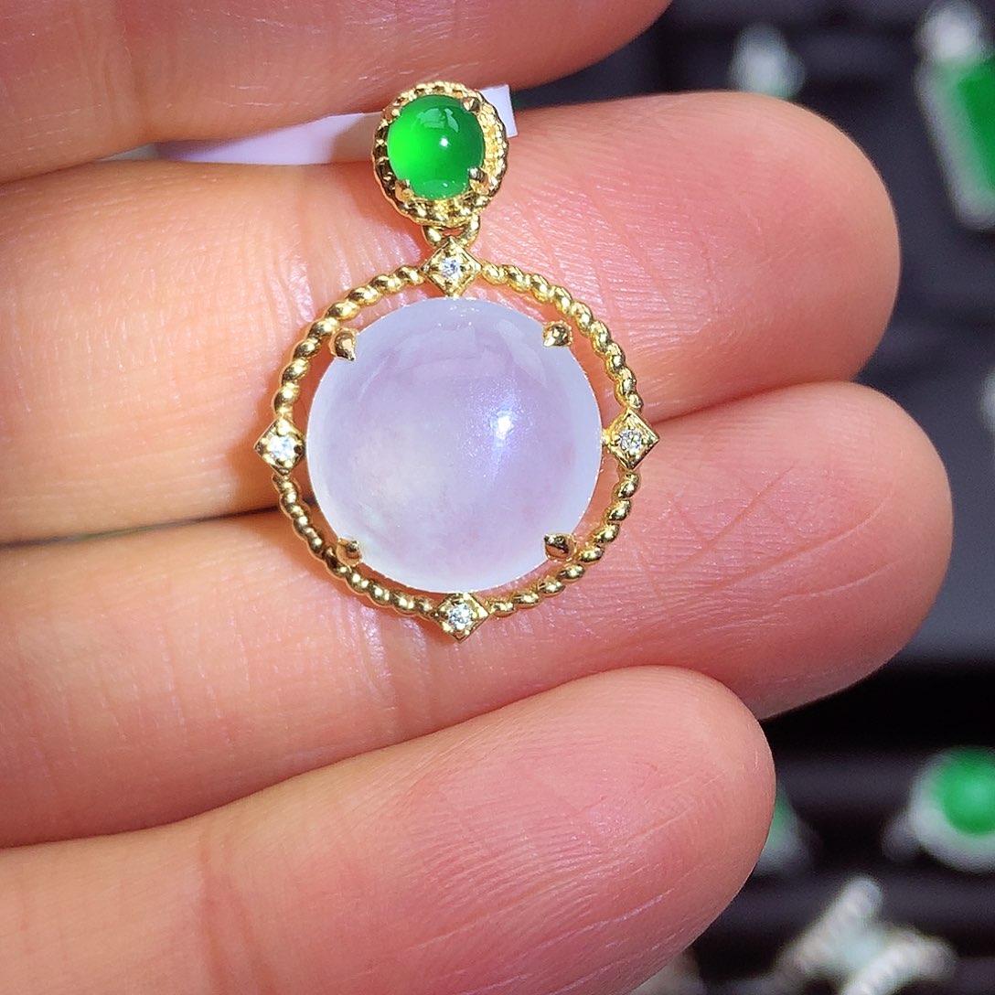 翡翠颈饰18K金镶嵌上新