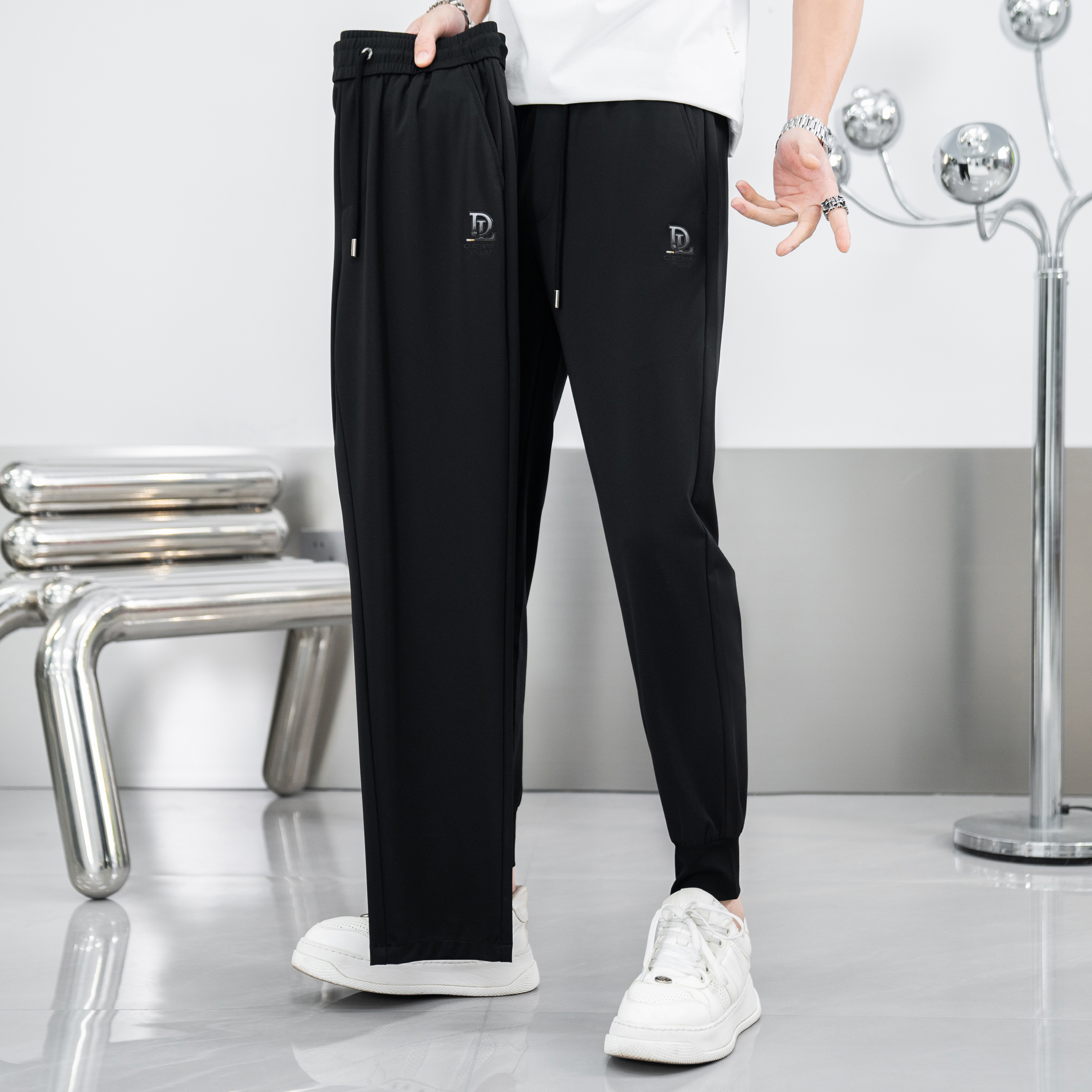 古奥琪G003男士2025夏季显瘦休闲裤运动外穿潮流修身个性百搭薄款