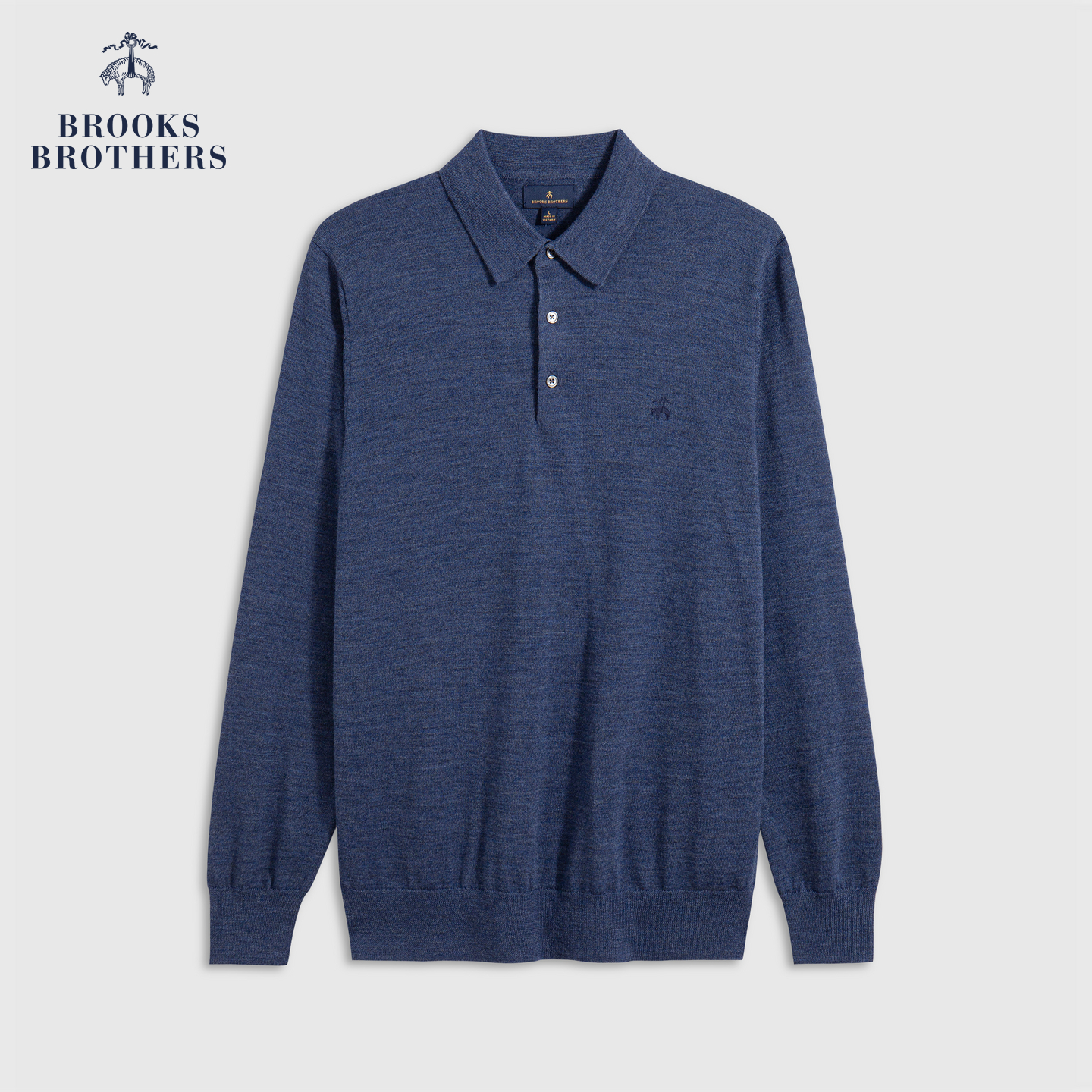 Brooks Brothers/布克兄弟男士25早秋新品美利奴羊毛长袖polo衫