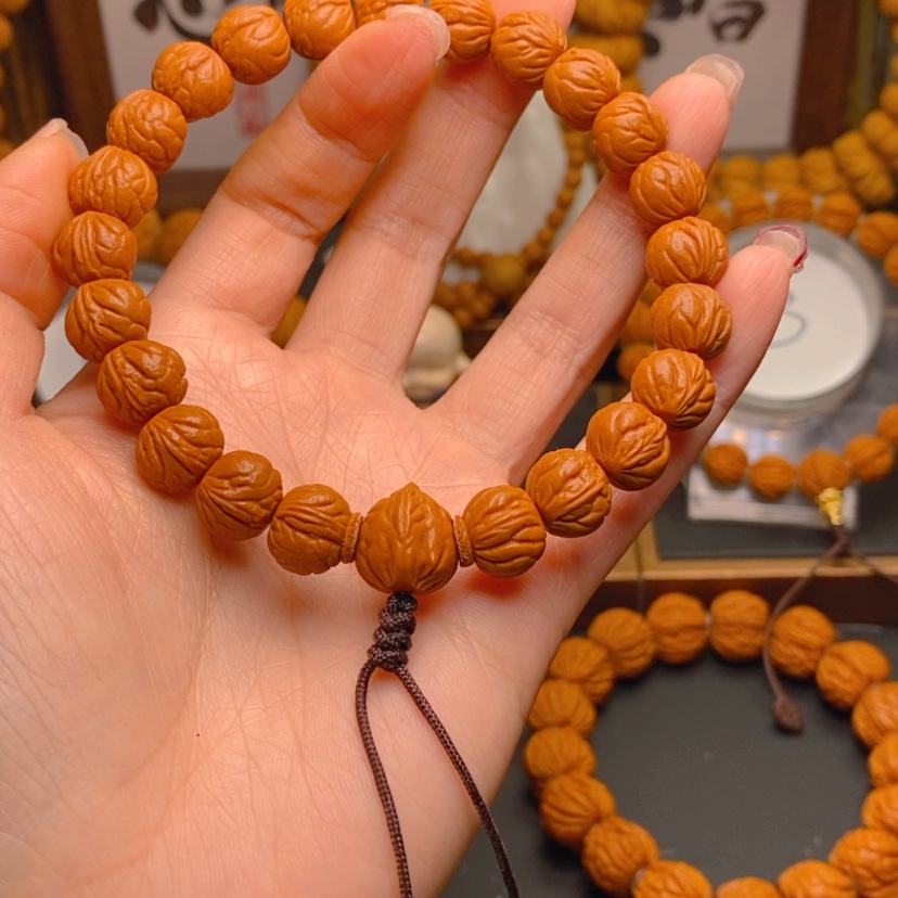 【闪购商品】桃核手串墨*龙文桃核