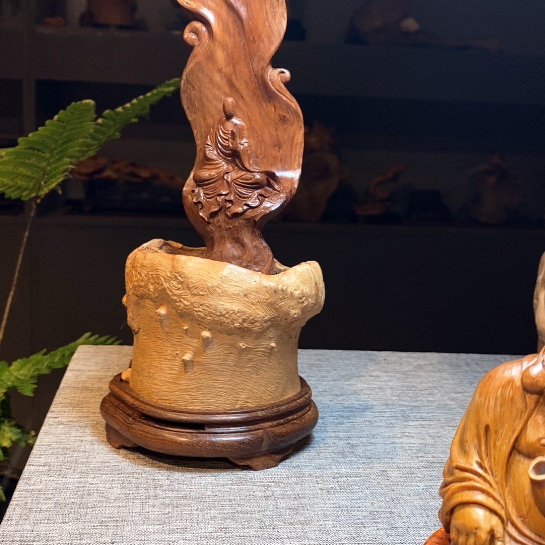 柏木L****龍荔枝木意境无相香炉