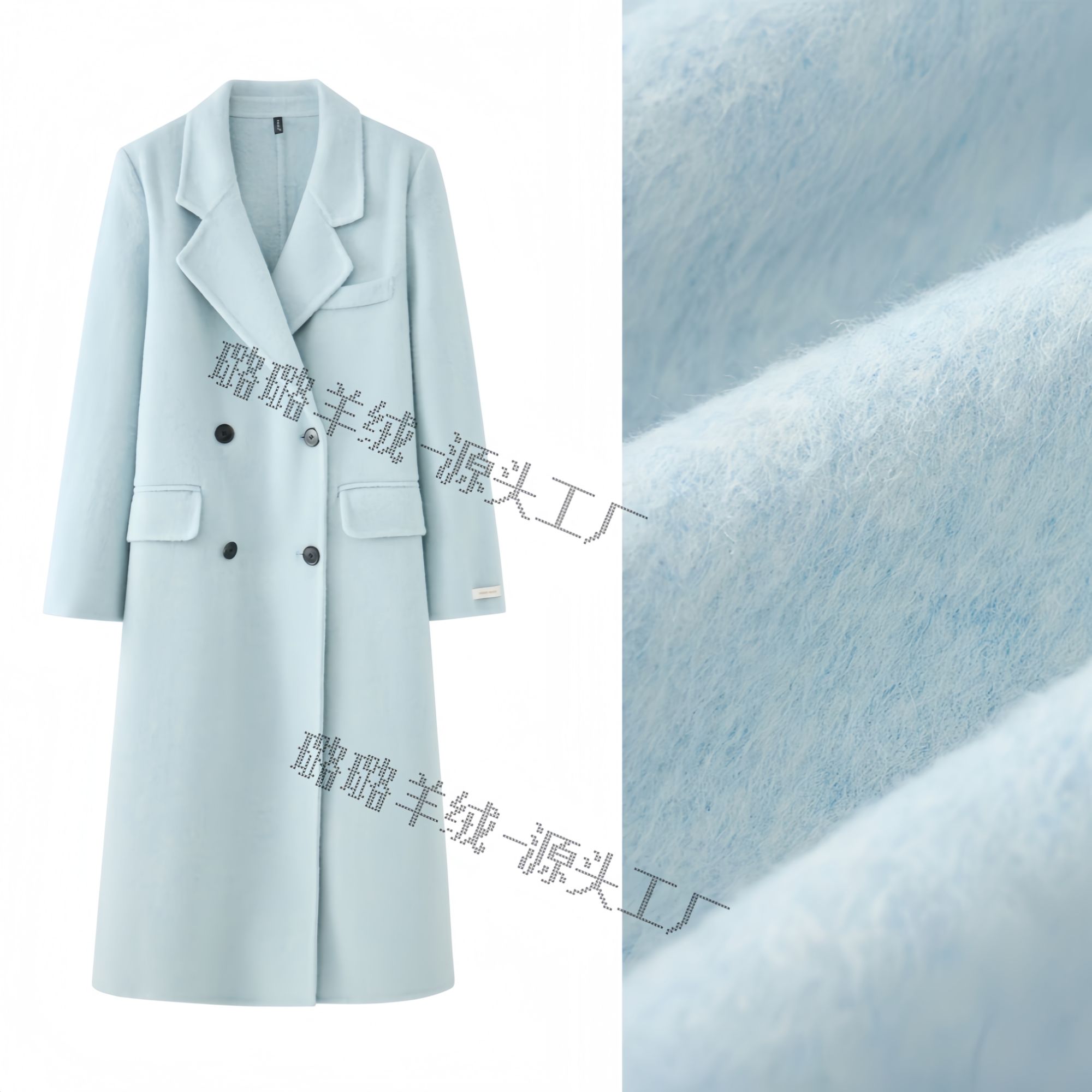 【源头工厂】2025冬季长款过膝气质休闲正肩双面羊毛外套S25D979