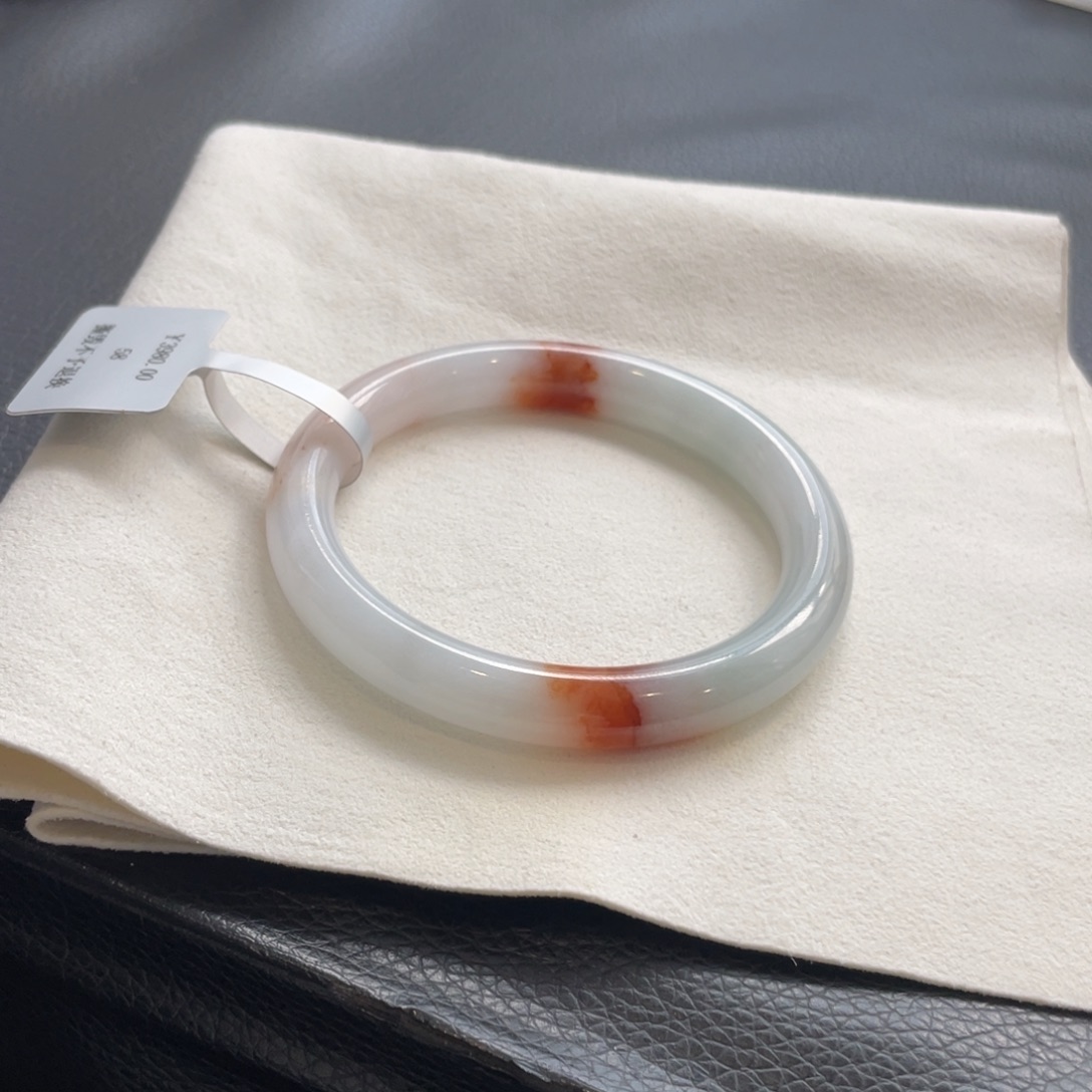 翡翠未镶嵌手镯纹裂58圆条