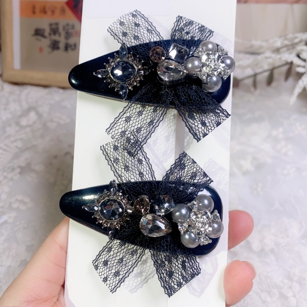 【轻奢】017韩系水晶蝴蝶发夹甜美高级感刘海侧边夹碎发bb夹发饰