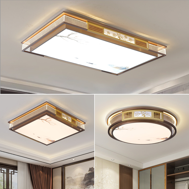 新中式国风山水客厅吸顶灯别墅自建房餐厅卧室吸顶灯2025新款