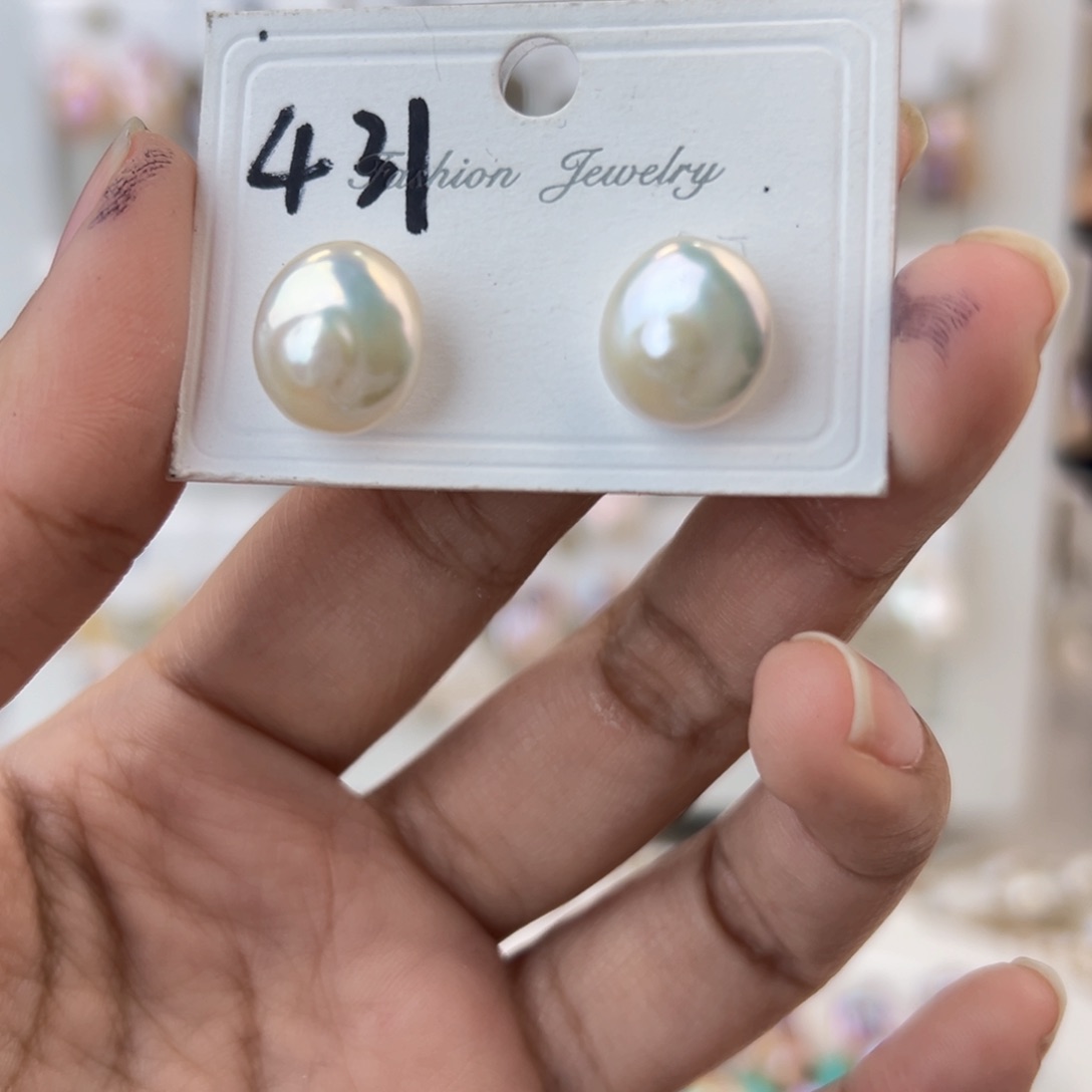 淡水珍珠耳饰银S925镶嵌