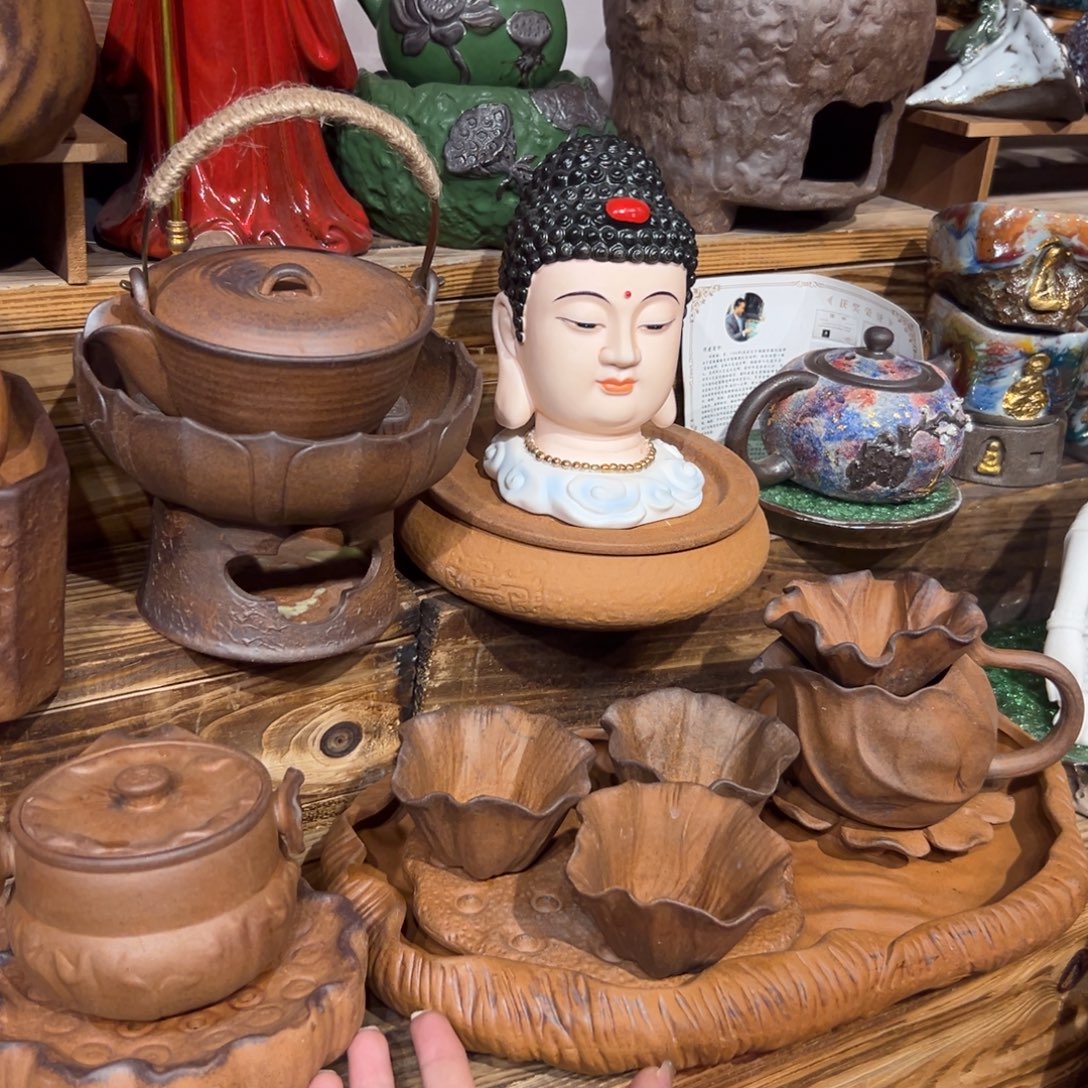 裸烧粗陶老岩泥茶具茶壶