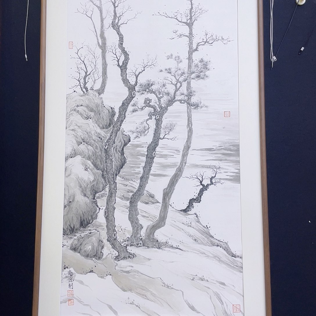 国画手绘国画，精品古松