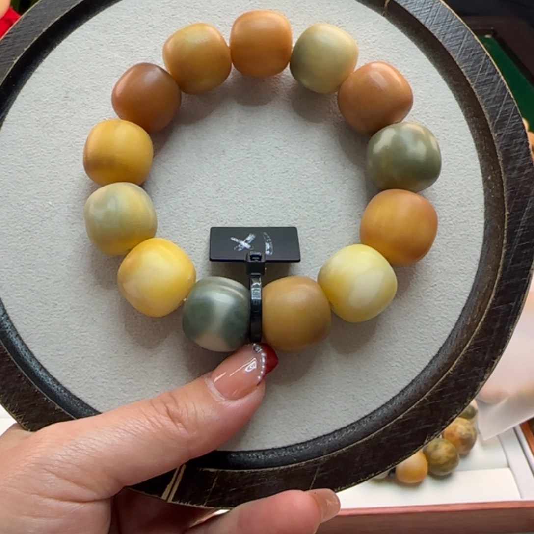 菩提根/象牙果手串卡20桶珠干磨瑕疵