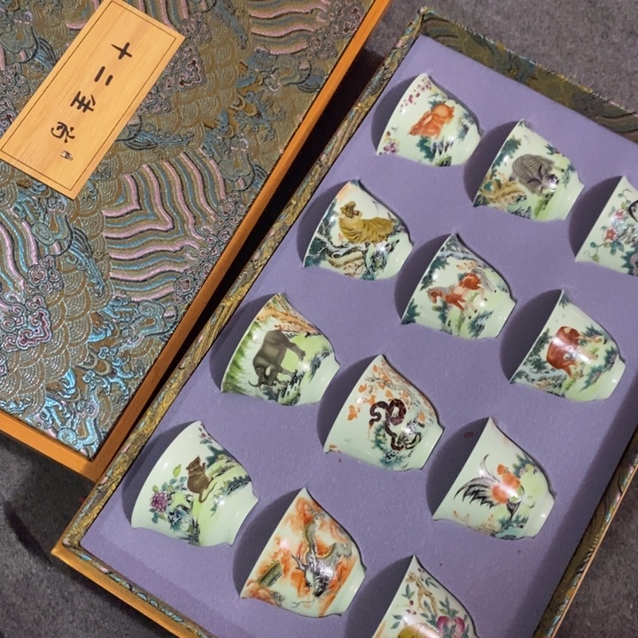 摆件陶绿稀土十二生肖套组