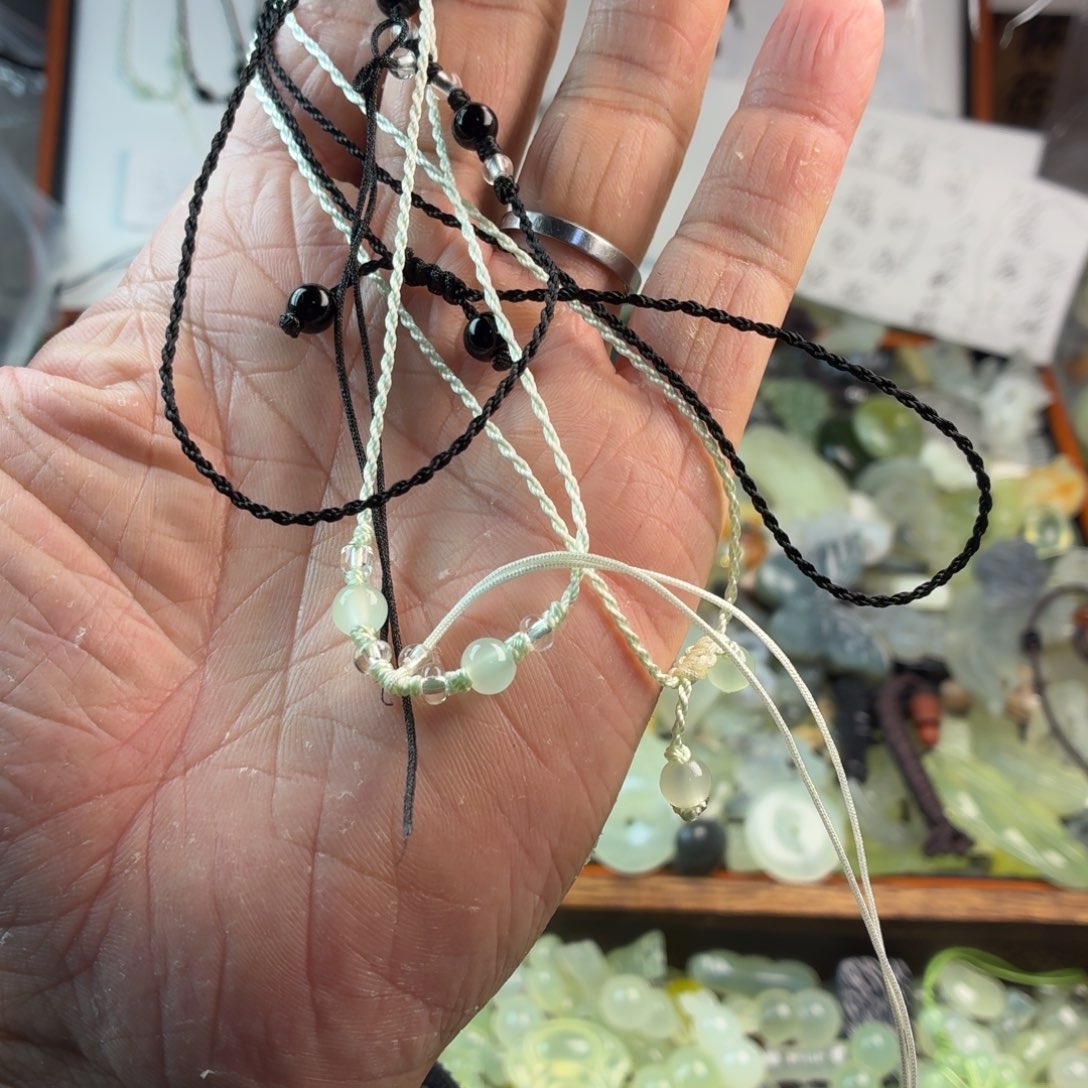 勤****蛇纹石玉合金绳子