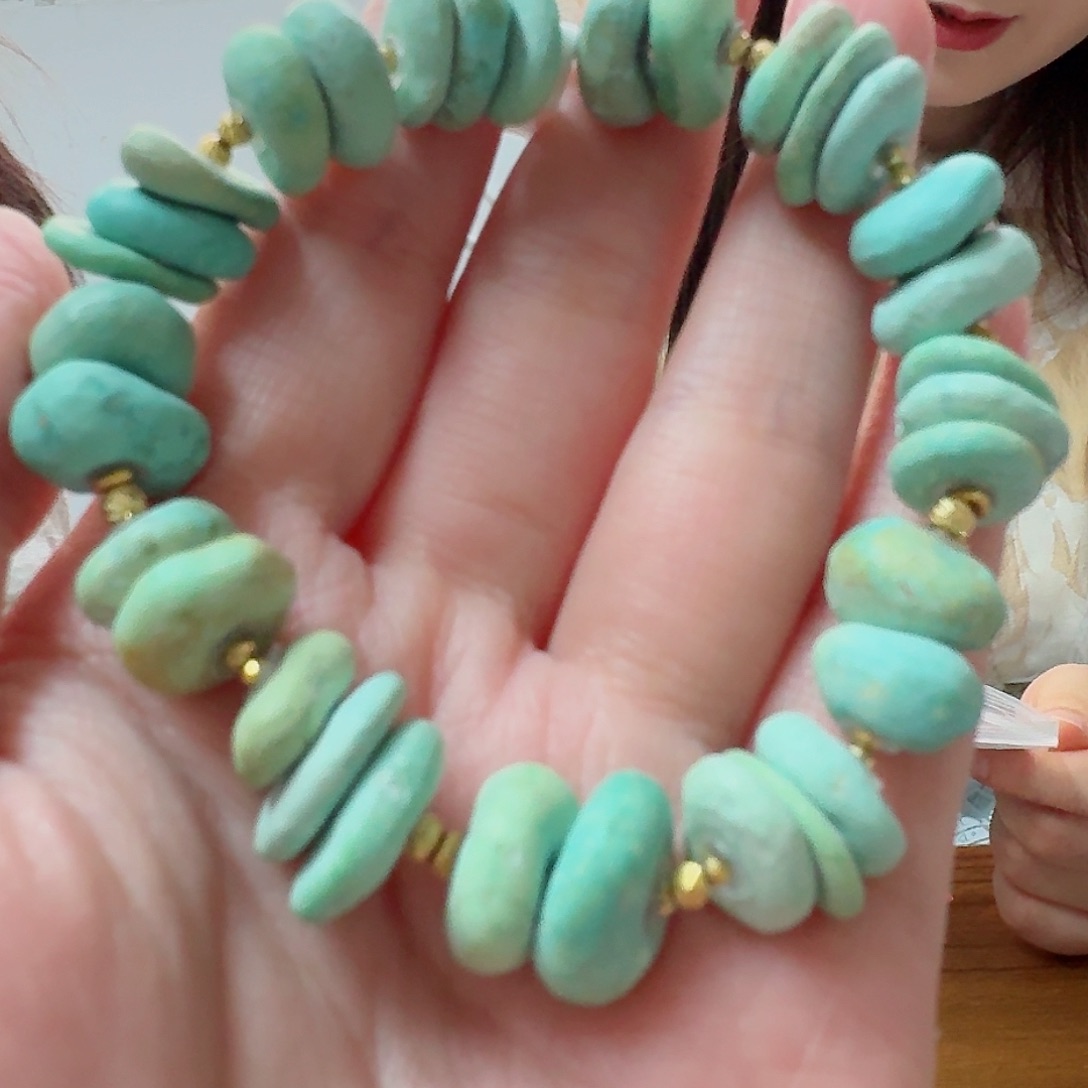 绿松石珠宝奇石18K金镶嵌