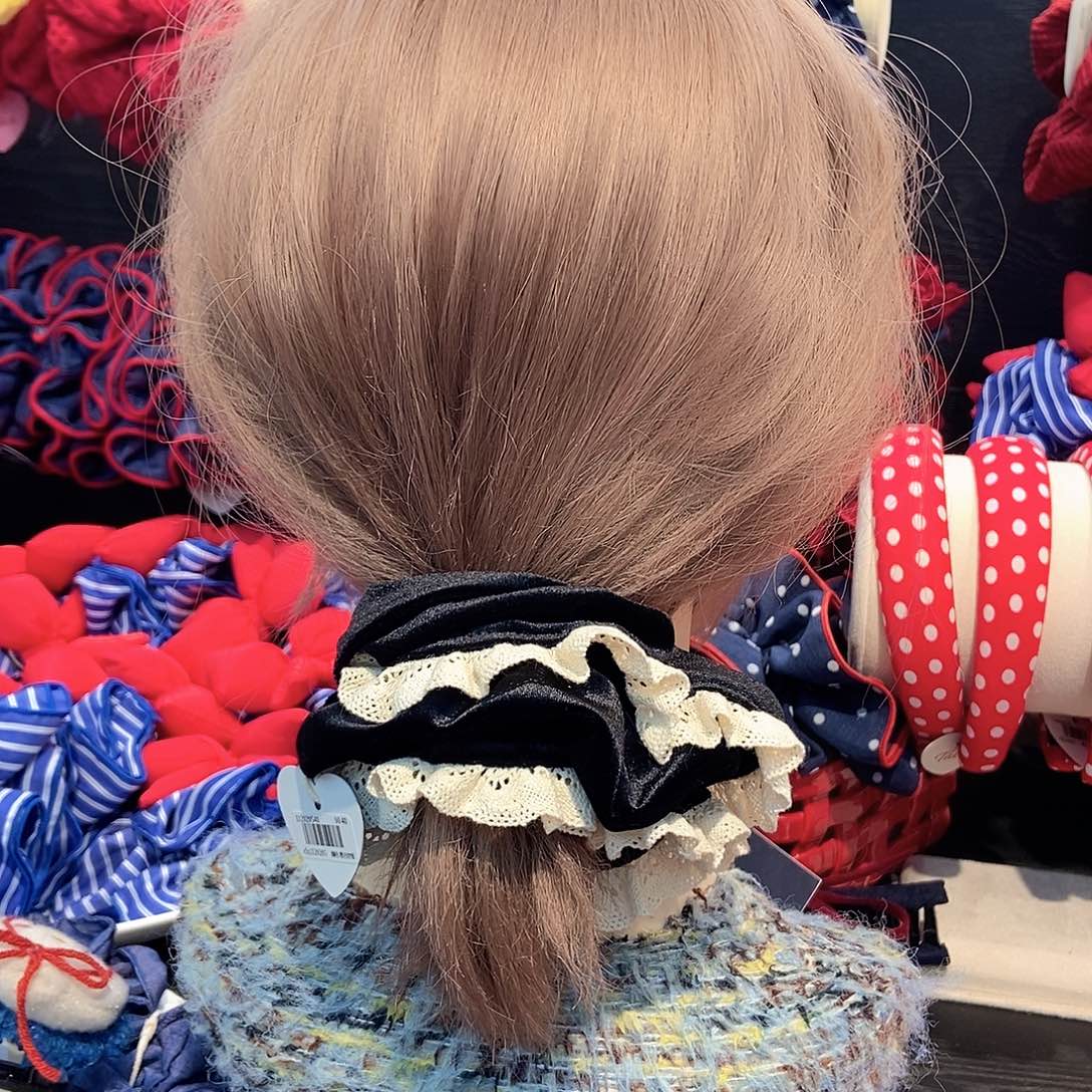 布艺非金属黑色丝绒发圈