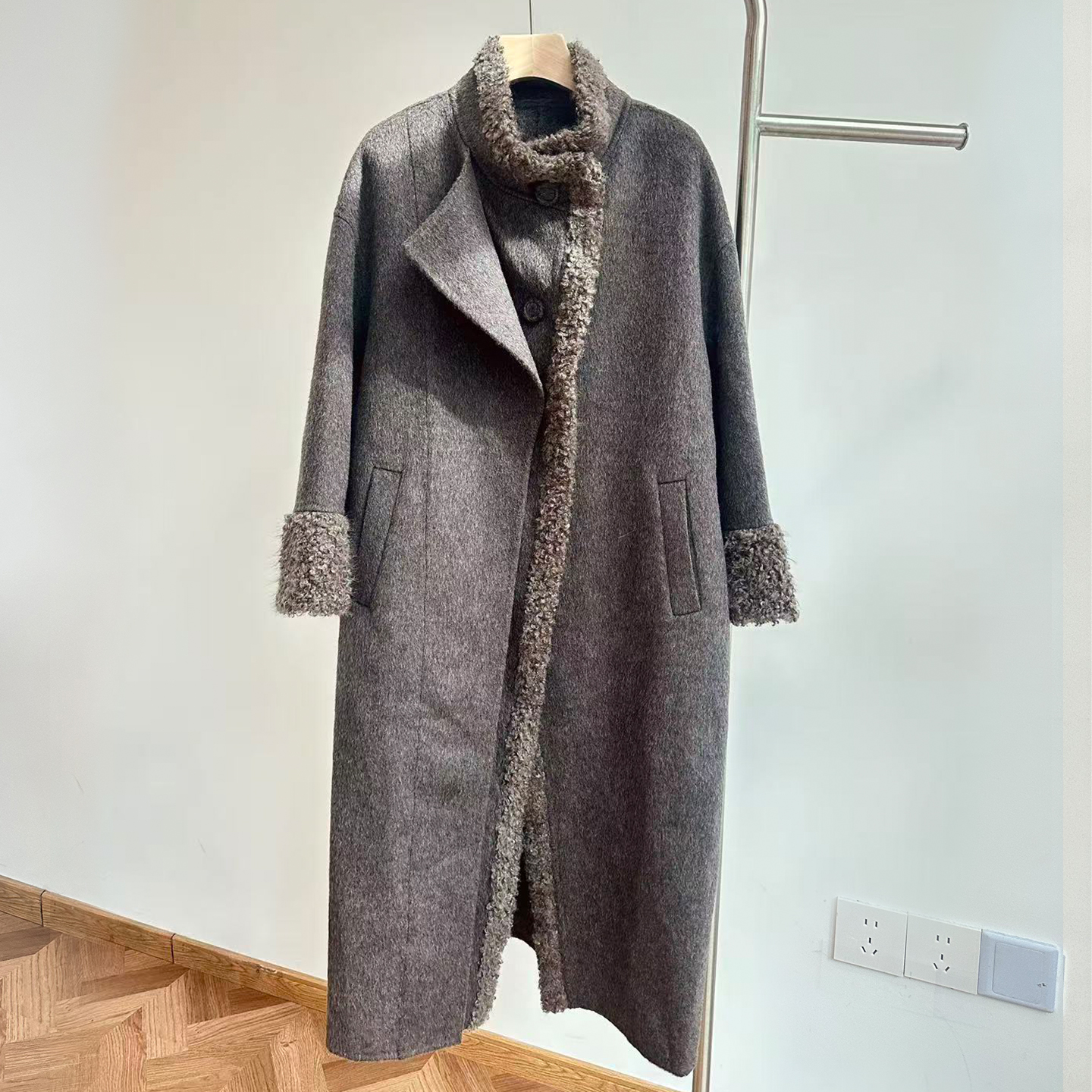 115WT4185毛呢外套气质时尚百搭中长款设计师秋冬女士冬季外套