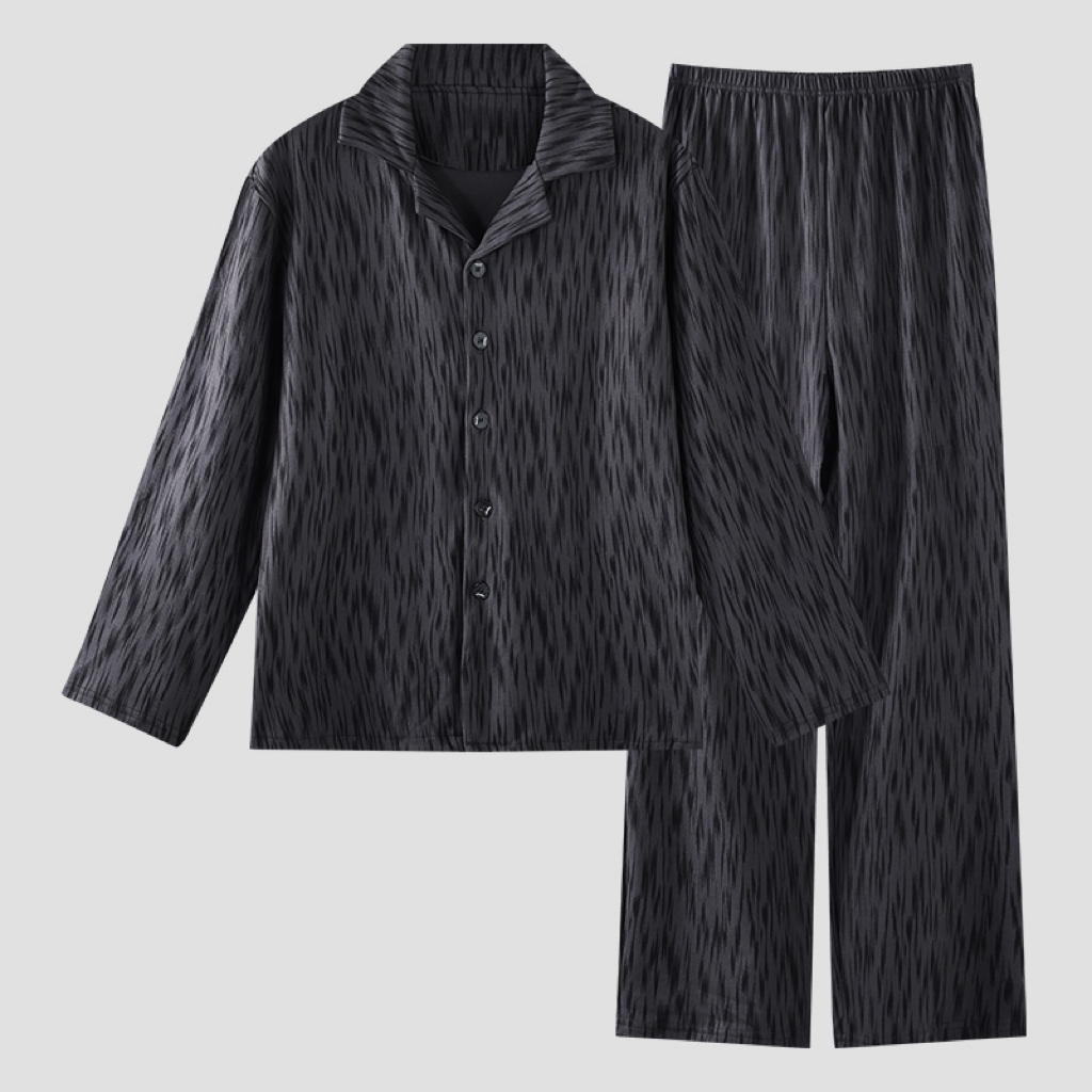 YIHAN-秋冬新款睡衣男德绒长袖宽松送礼高品质加绒保暖家居服套装