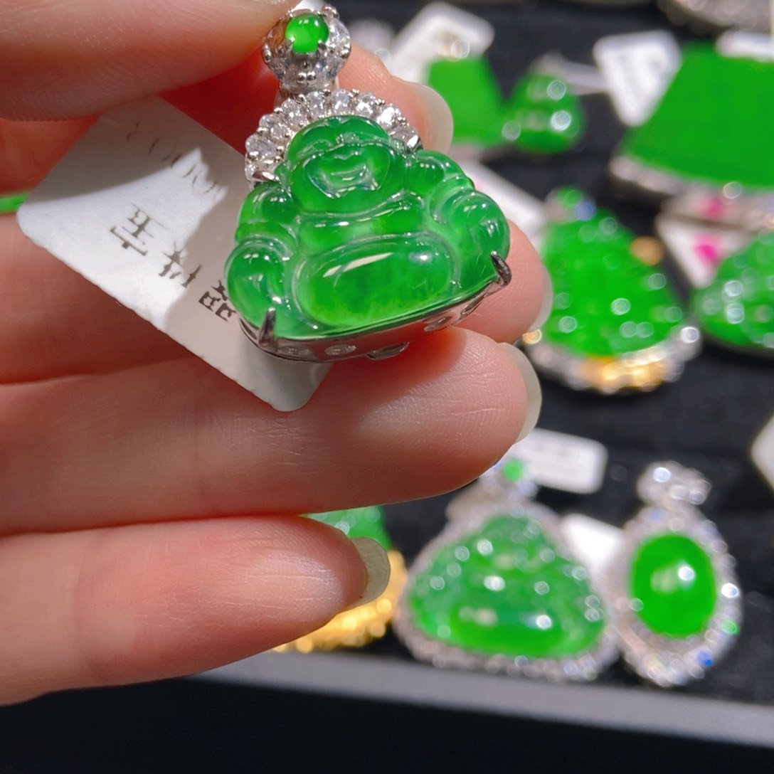 翡翠吊坠(不含链)银S925镶嵌