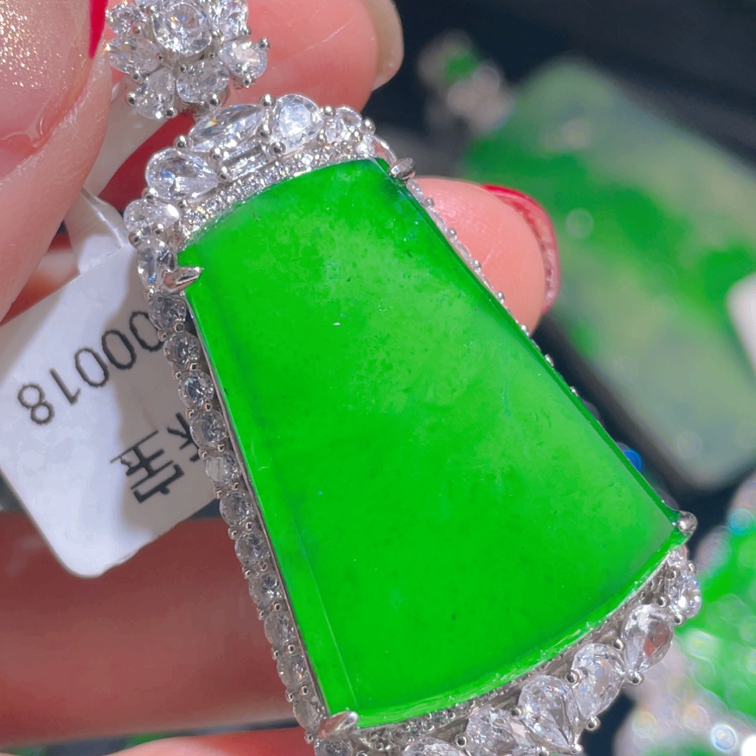 翡翠吊坠(不含链)银S925镶嵌