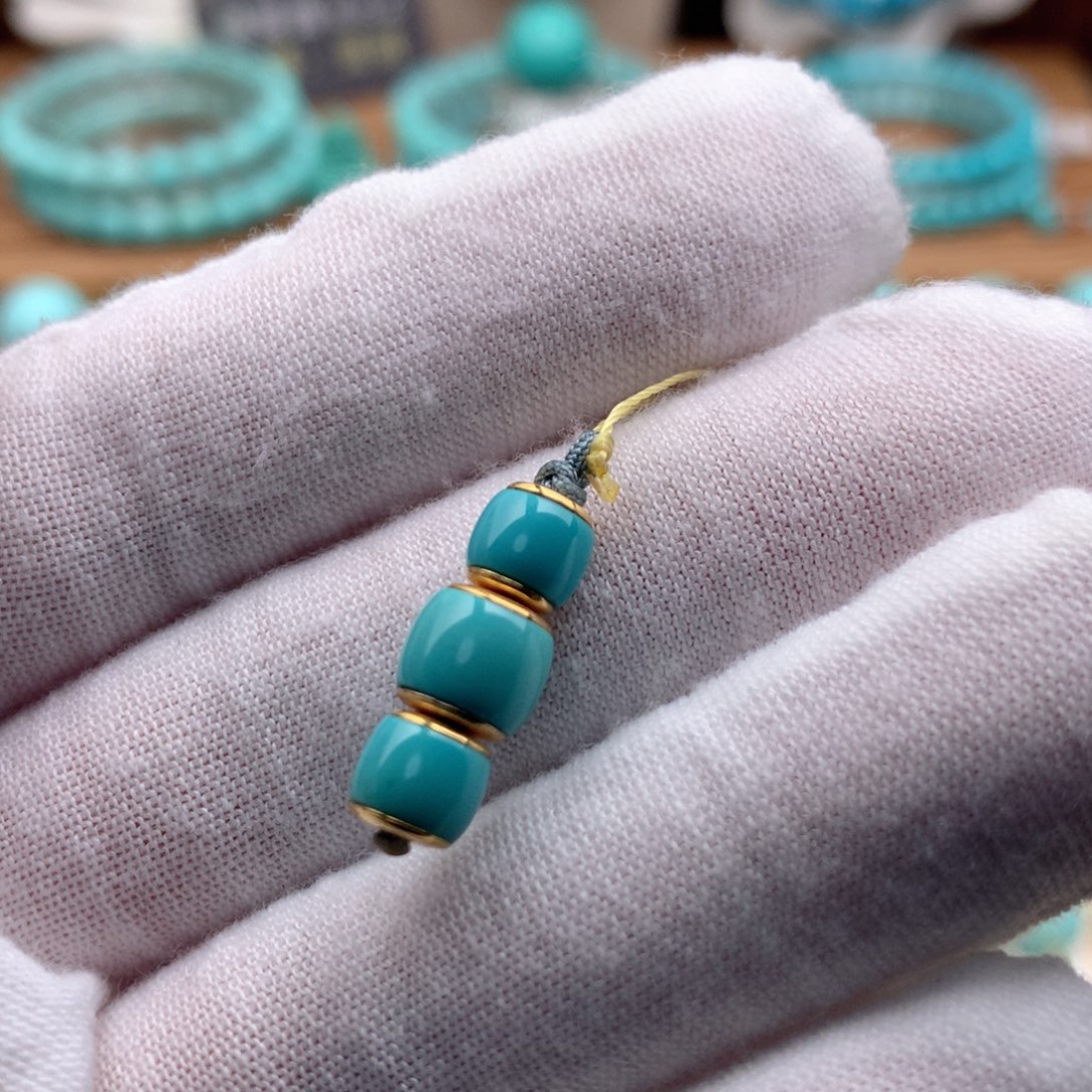 绿松石18K金镶嵌珠宝奇石