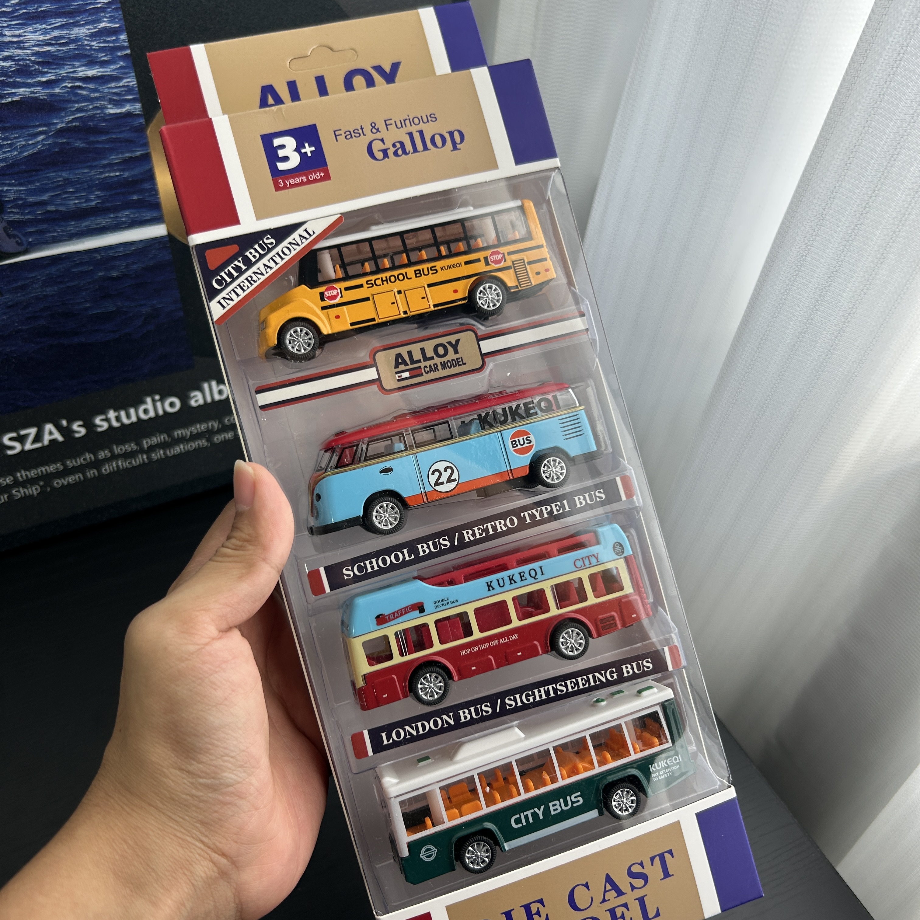 合金校巴海湾巴士条车系列回力车