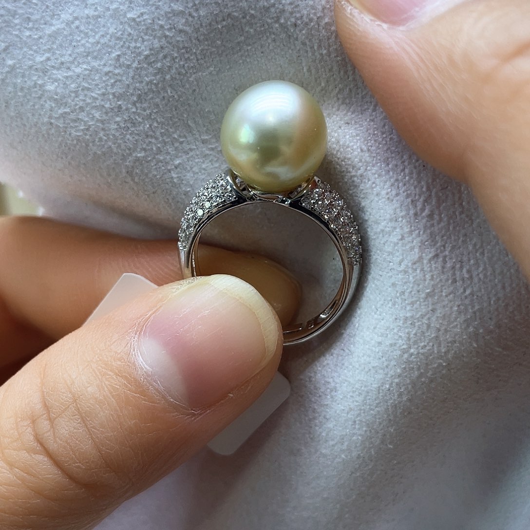 海水珍珠戒指银S925镶嵌