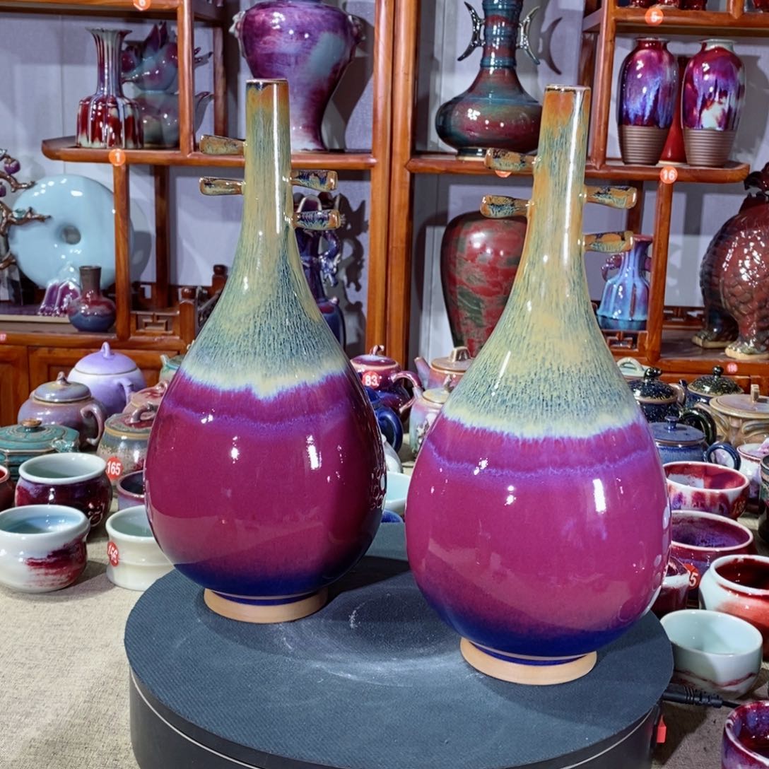 摆件*一对神垕镇原产地钧瓷！