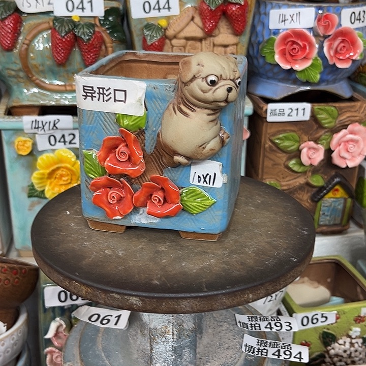 紫砂花盆粗陶材质多肉花盆