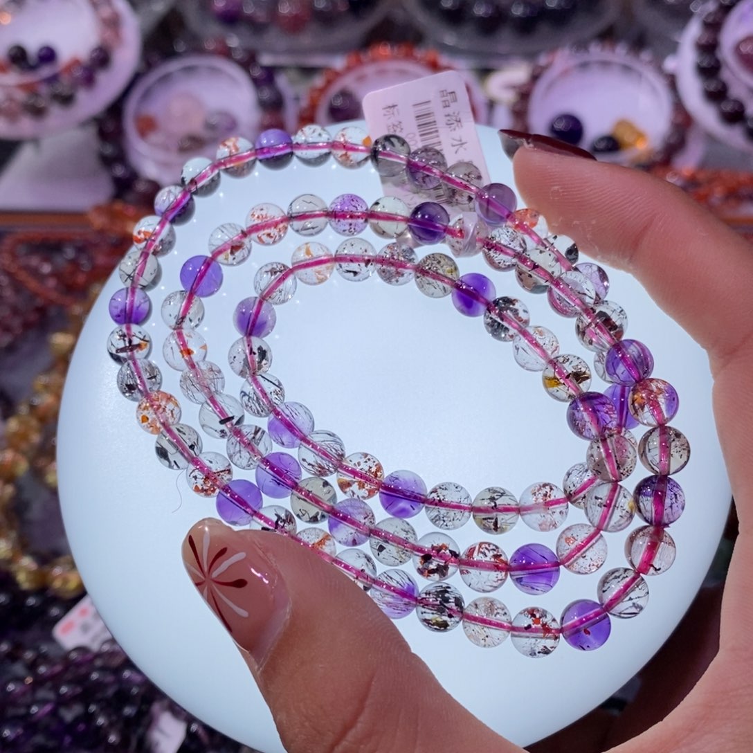 水晶手链未镶嵌超七多圈6+