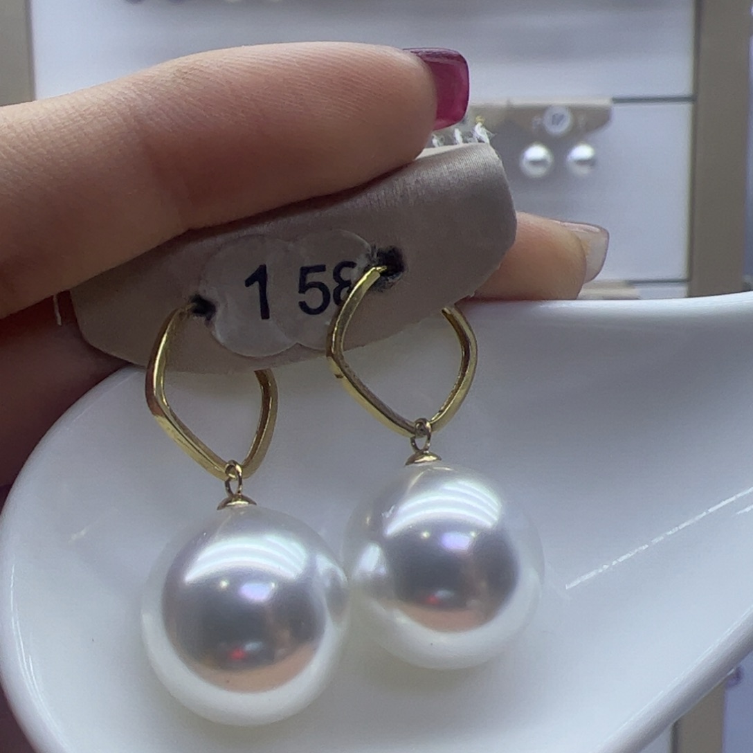 淡水珍珠耳饰18K金镶嵌
