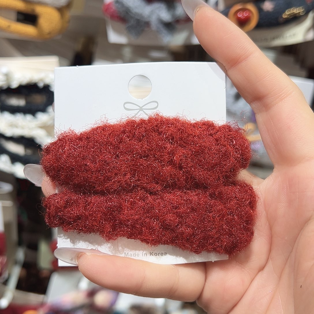 羽毛不锈钢红色毛毛掰掰夹