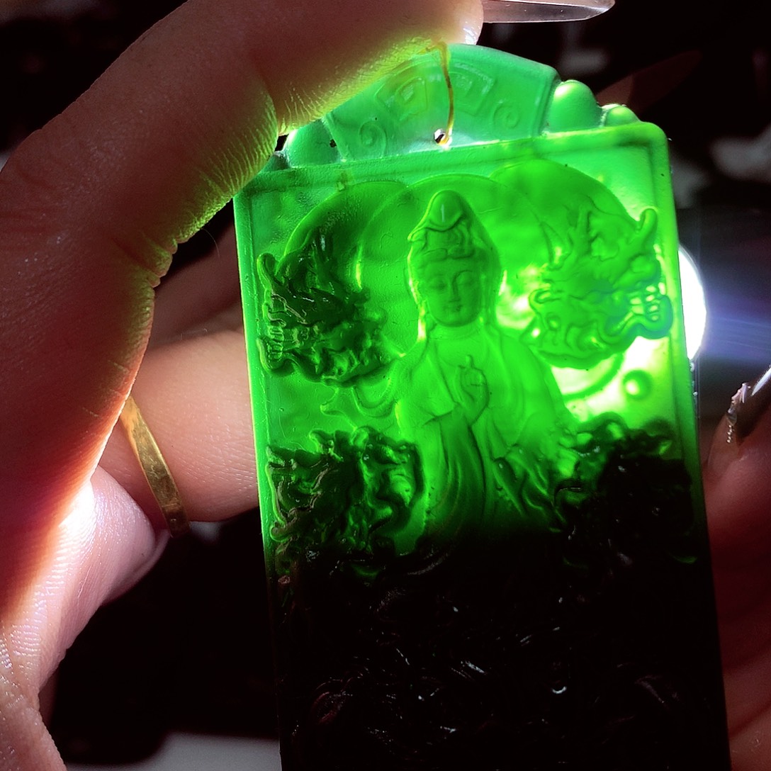 天然缅料a货钢琴黑特色题材挂件