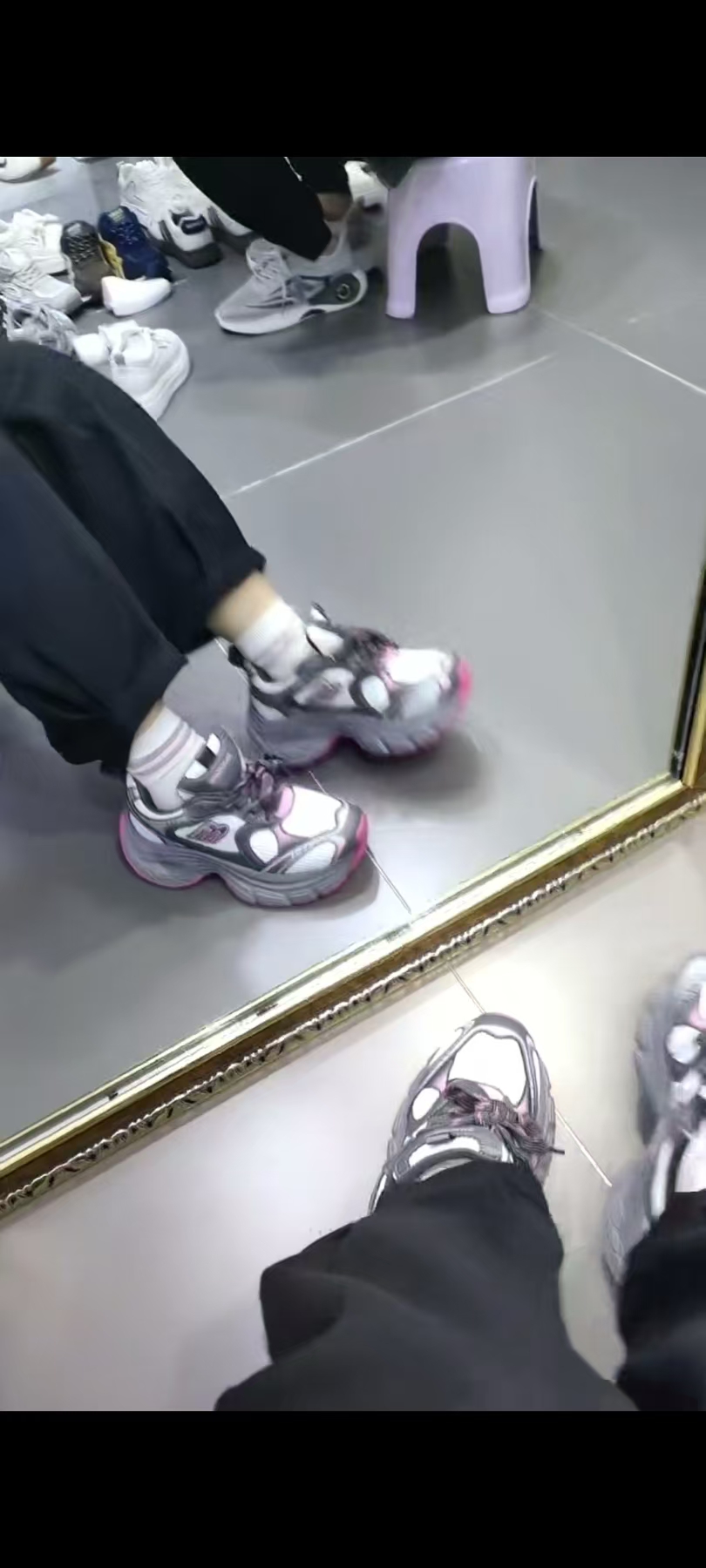 601-700  拼色潮流老爹鞋女秋季新款百搭轻便透气休闲鞋（微瑕疵）