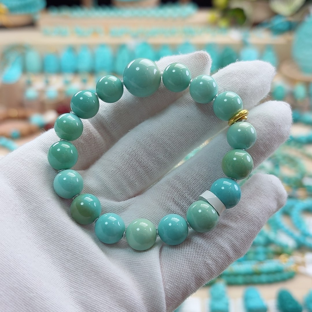 绿松石18K金镶嵌珠宝奇石