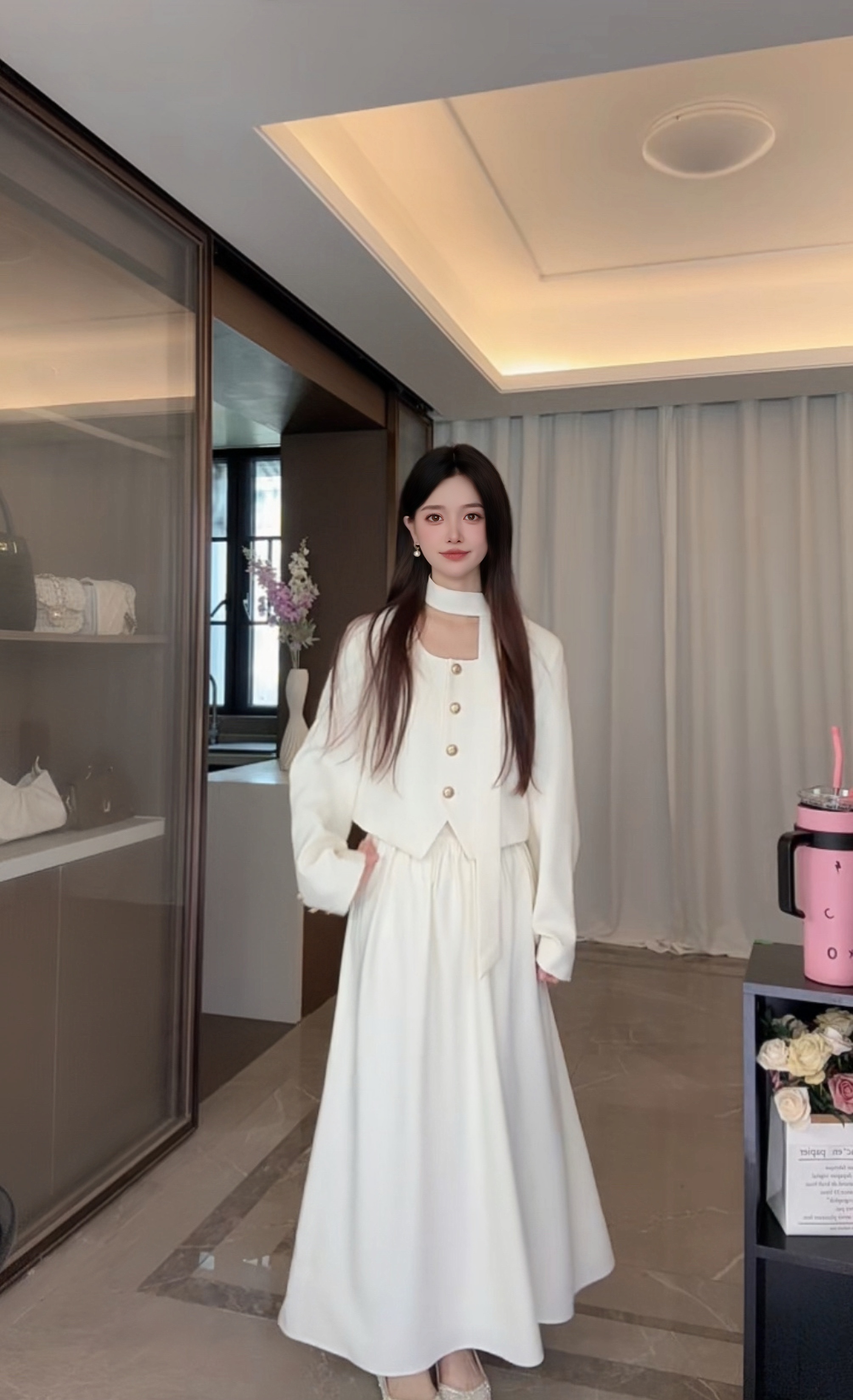 秋冬法式千金风少女风小众时尚秋冬中长款套装