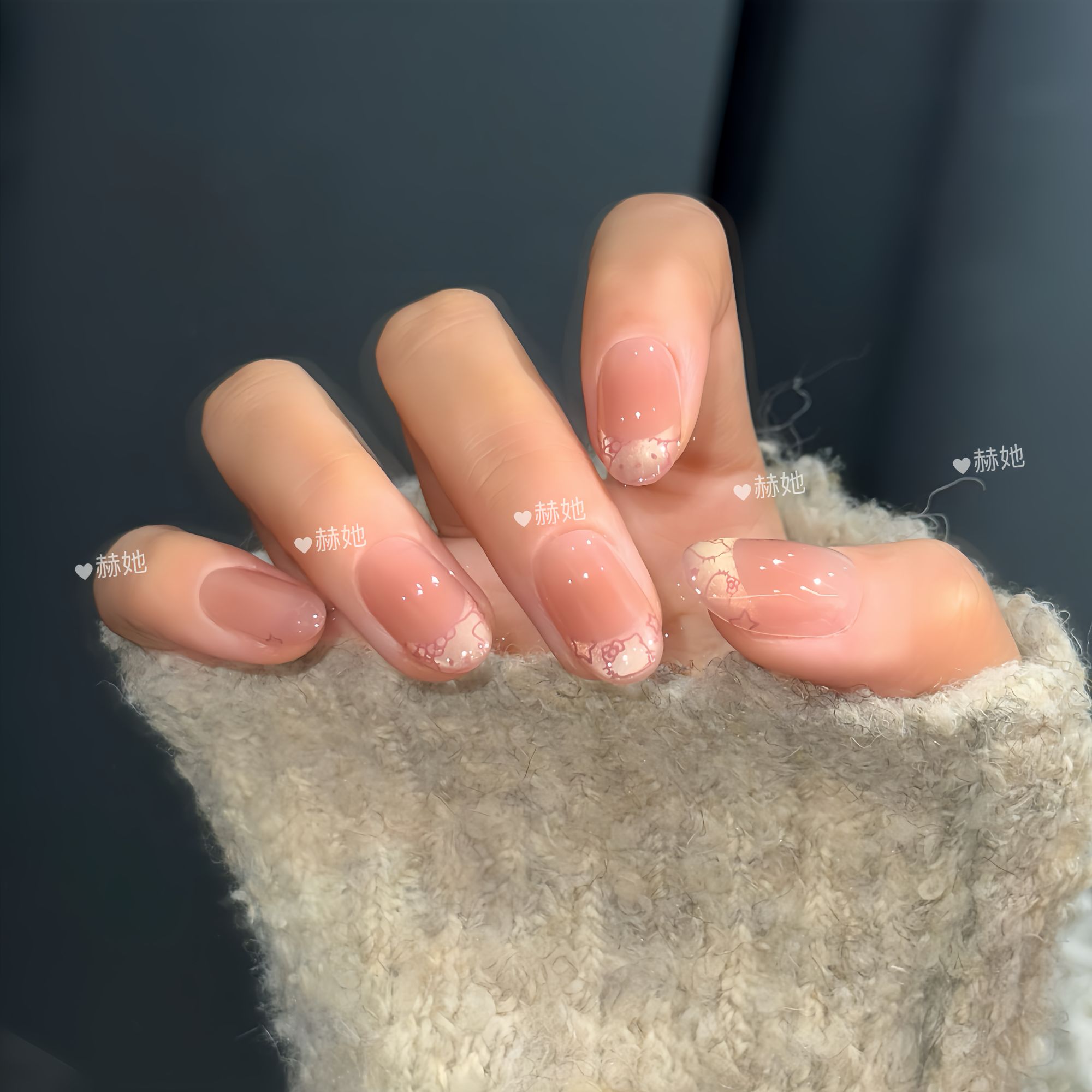 【凯蒂猫】俏皮少女感可爱限定甜美法式kt猫显白百搭 纯手工穿戴甲